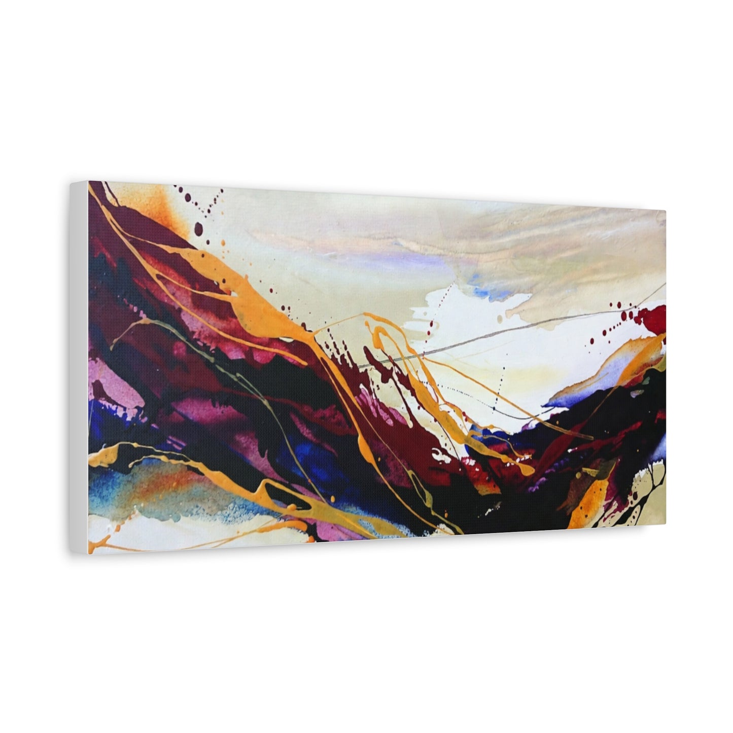 Abstract Color Flow Matte Stretched Canvas – Vibrant Modern Wall Art
