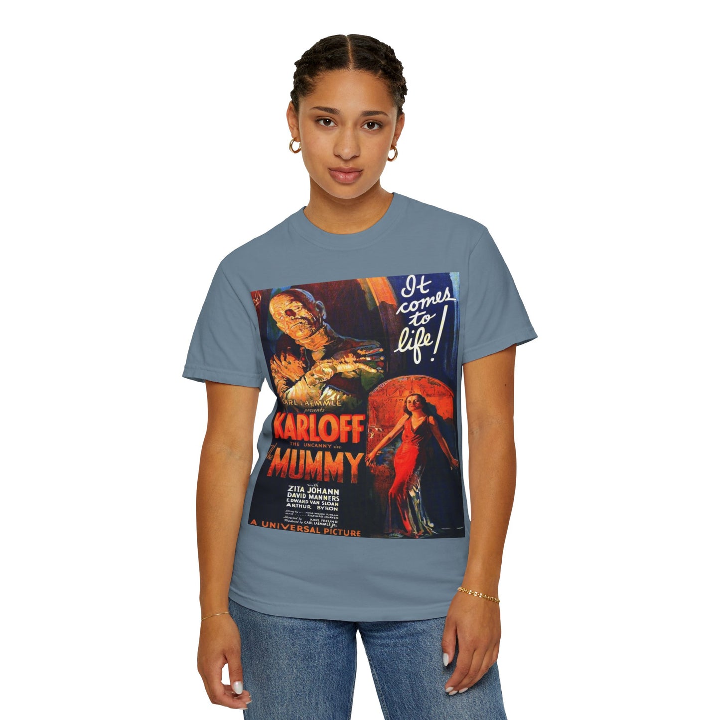Mummy Movie Poster T‑Shirt — Vintage Karloff Horror Graphic Tee