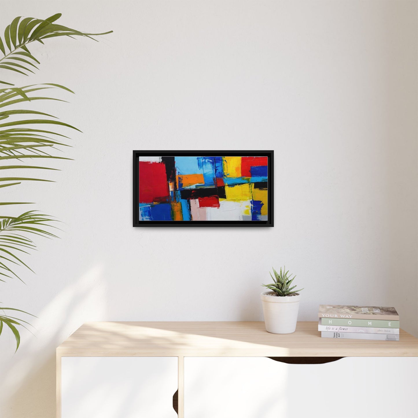 Abstract Color Block Matte Canvas Framed Wall Art
