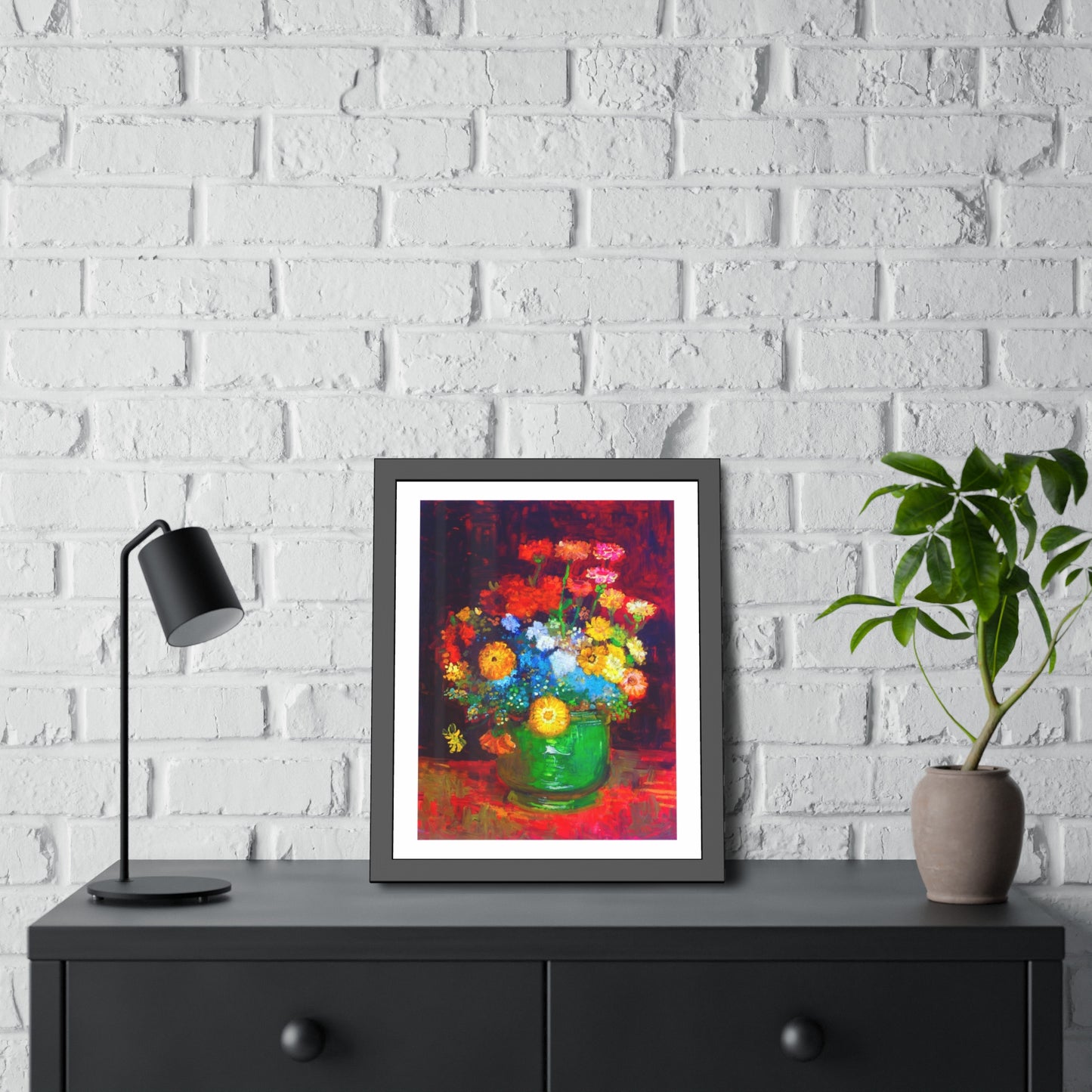 Framed Floral Poster — Colorful Bouquet Art Print