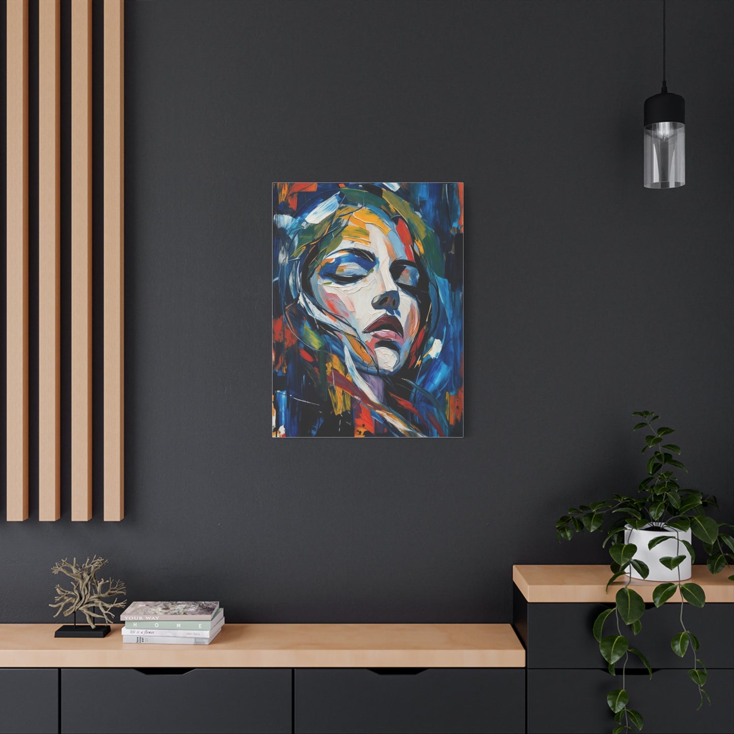 Abstract Colorful Woman Portrait Canvas
