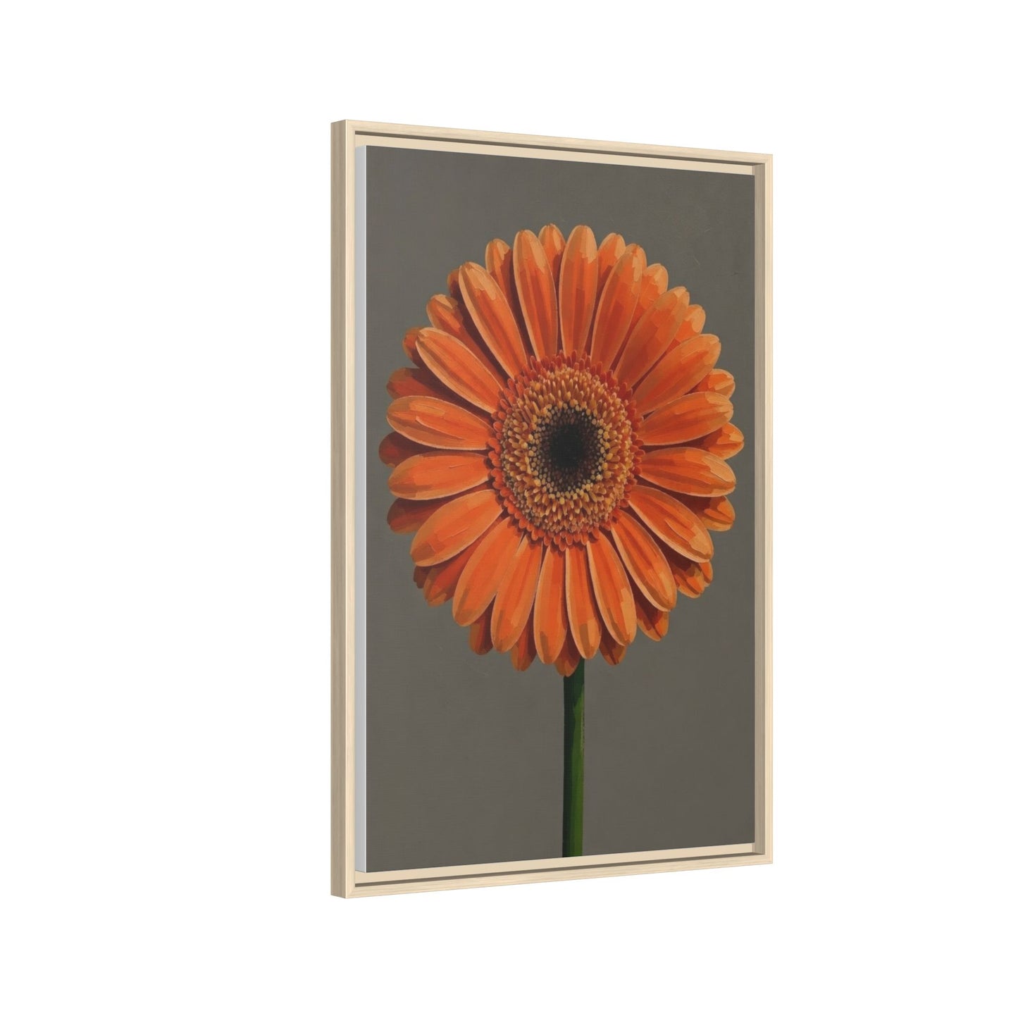 Orange Gerbera Daisy Matte Canvas Print (Framed)
