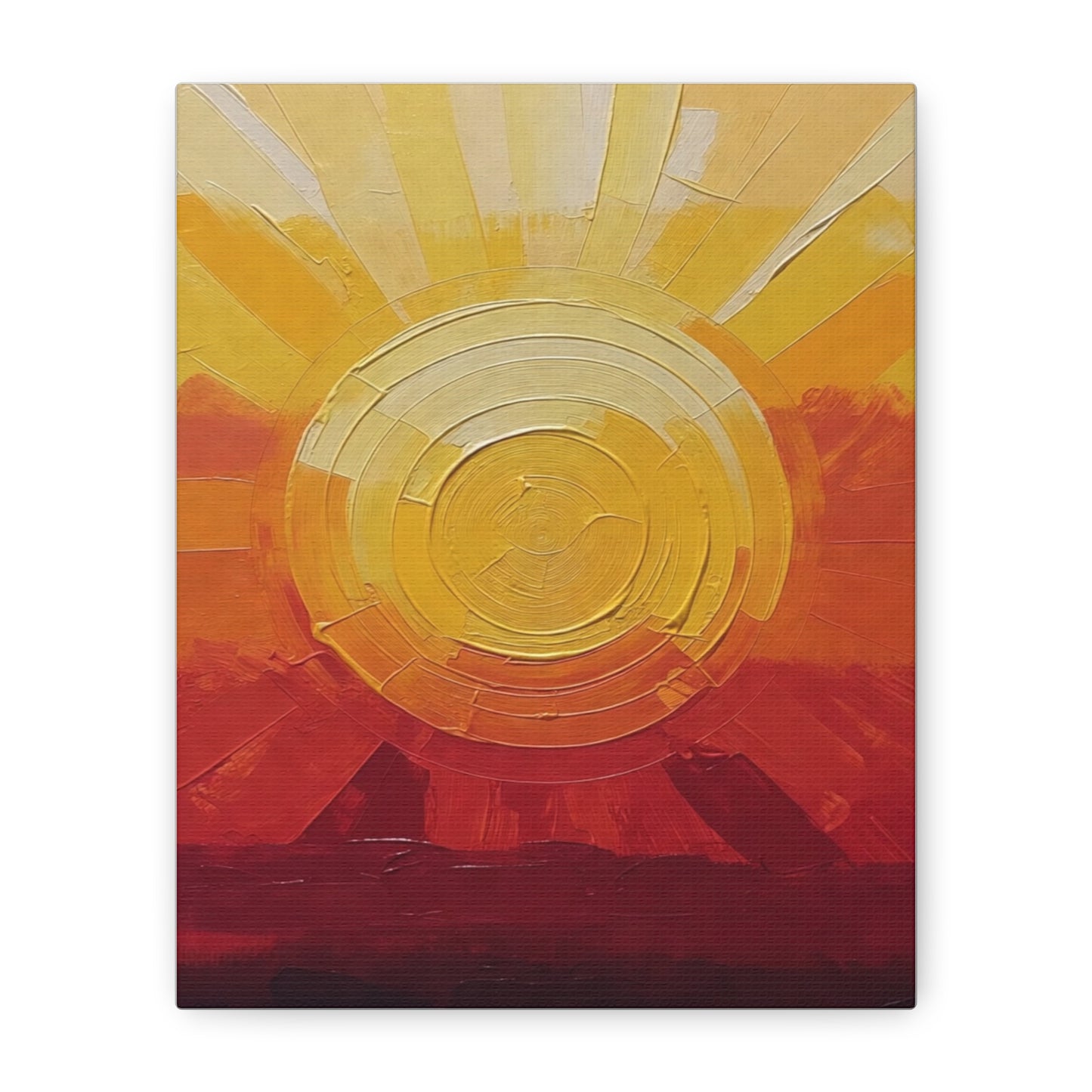 Abstract Sunrise Canvas Wall Art — Warm Sunrise Texture Matte Stretched Canvas