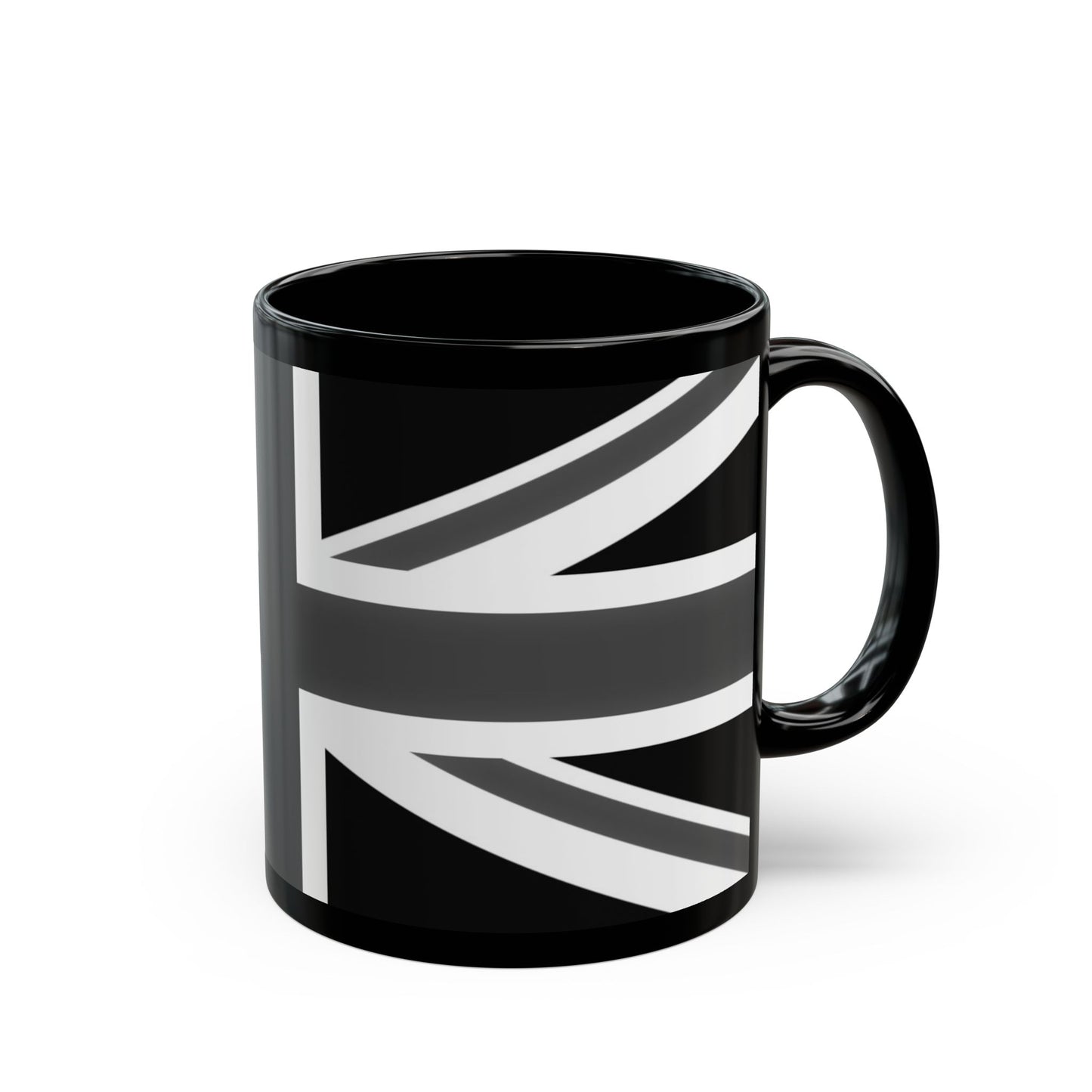 Black Union Jack Mug – Monochrome British Flag Coffee Cup (11oz & 15oz)