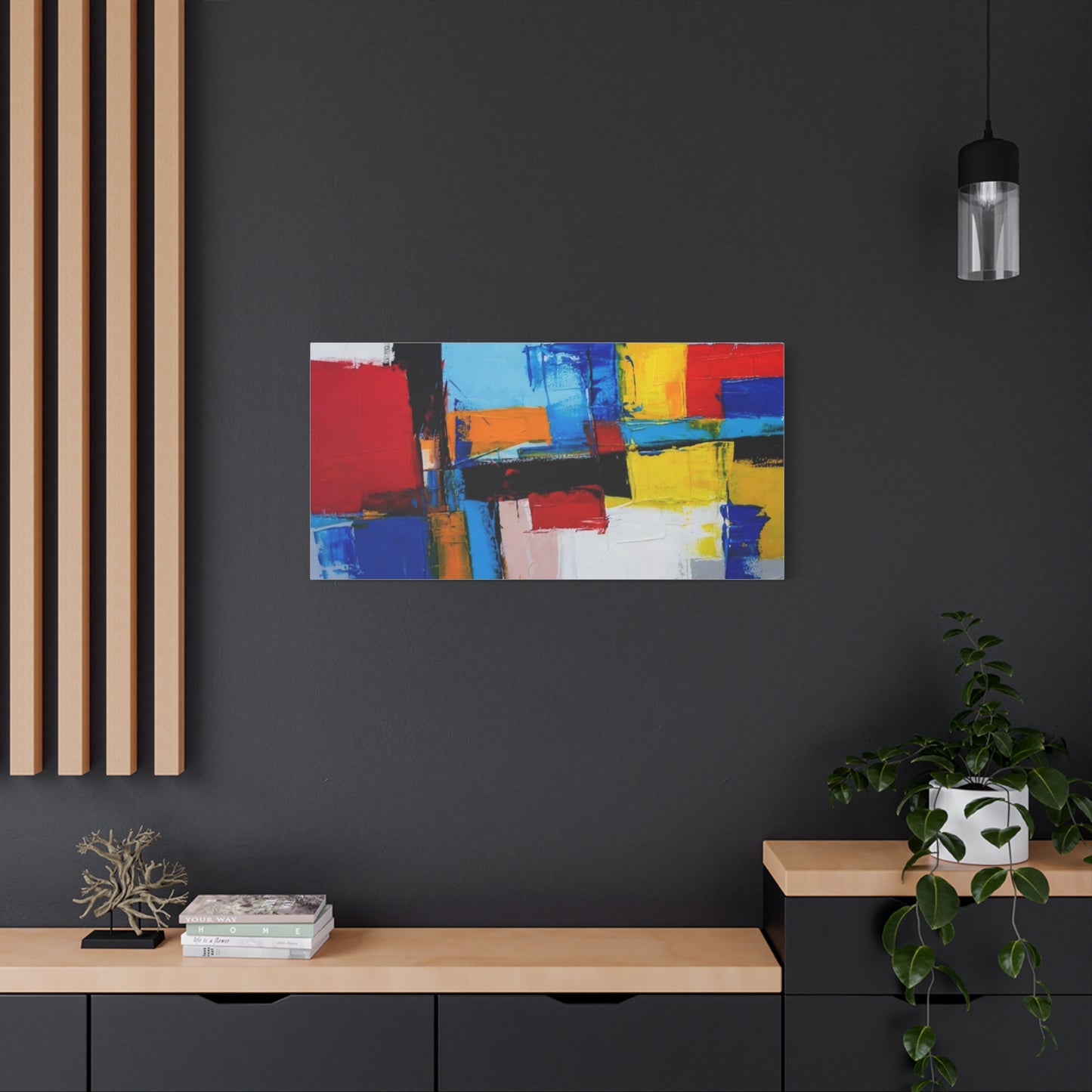 Abstract Color Block Canvas Print — Modern Geometric Wall Art