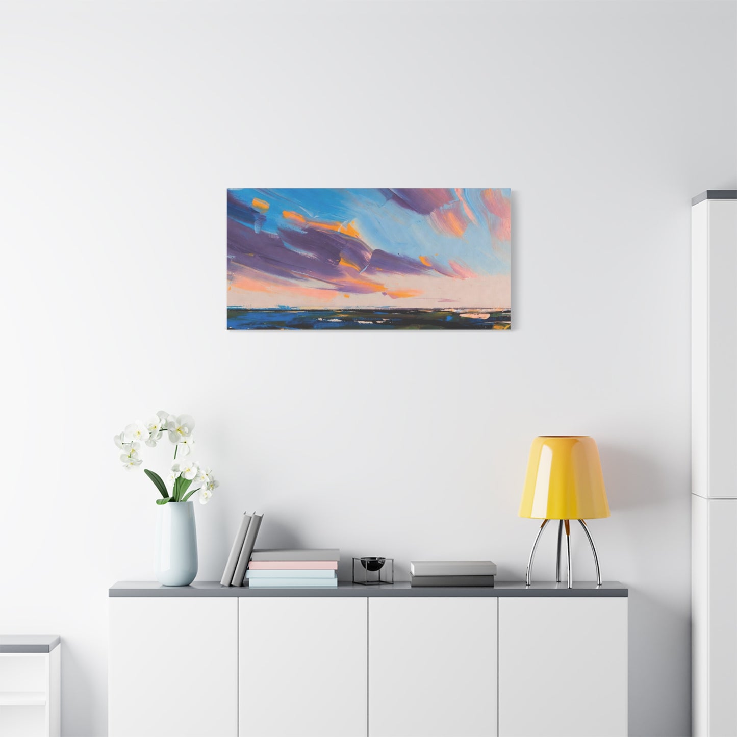 Abstract Coastal Sunset Canvas Print — Matte Stretched Wall Art