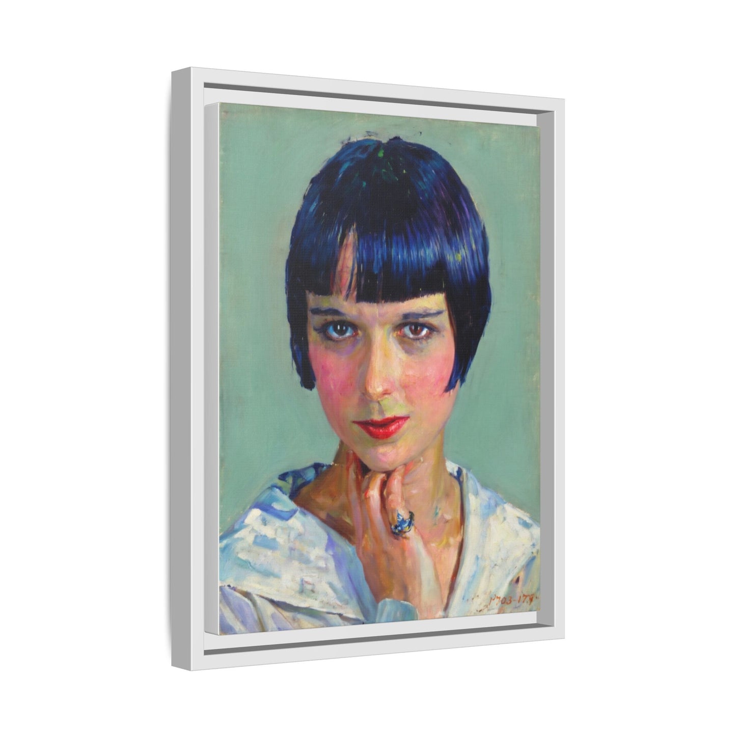Framed Matte Canvas Portrait Print — Vintage Flapper Woman