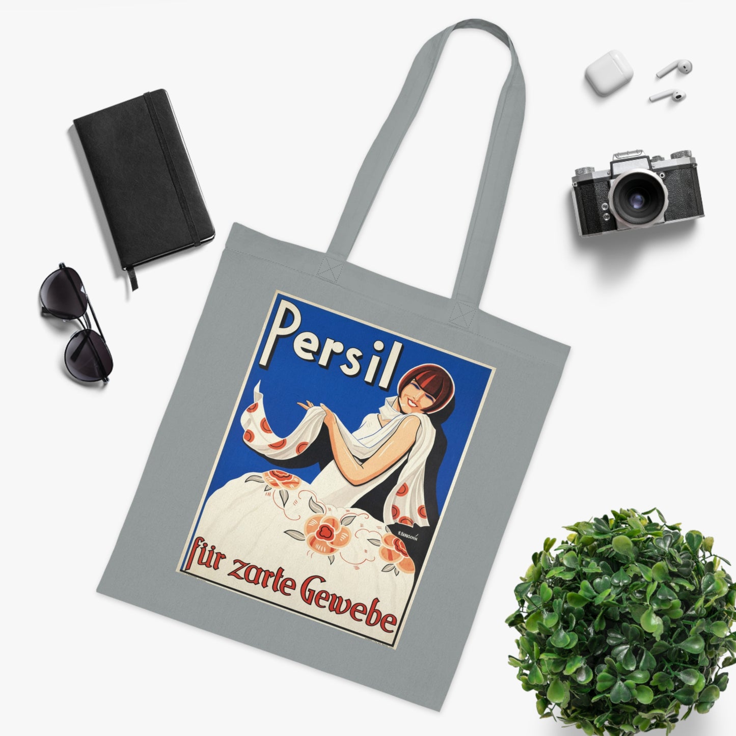 Vintage Persil Poster Cotton Tote — Retro Laundry Advertising Graphic Bag