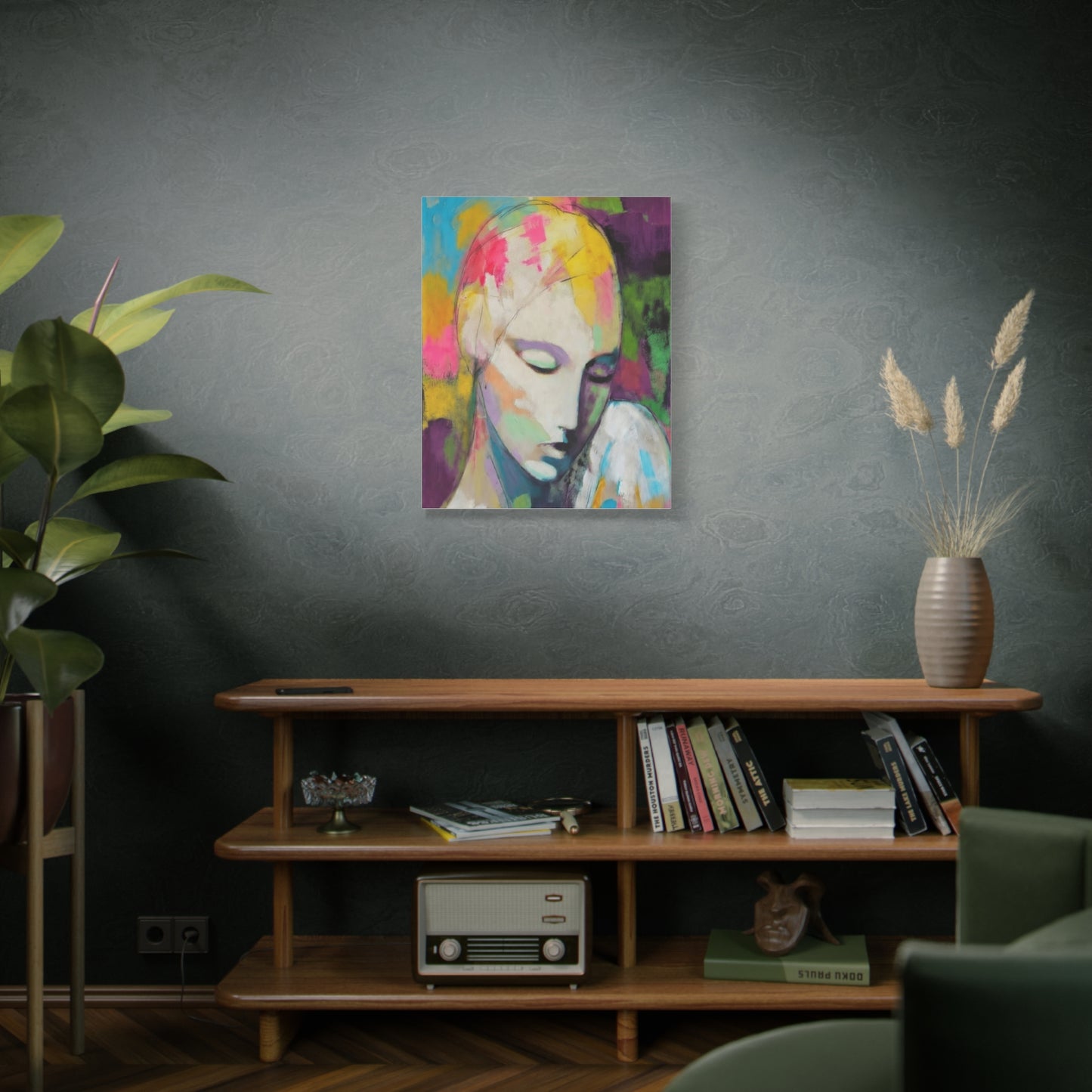 Abstract Angel Portrait Canvas - Colorful Modern Wall Art