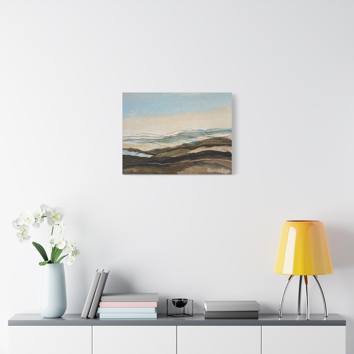 Abstract Coastal Landscape Matte Canvas – Stretched Wall Art