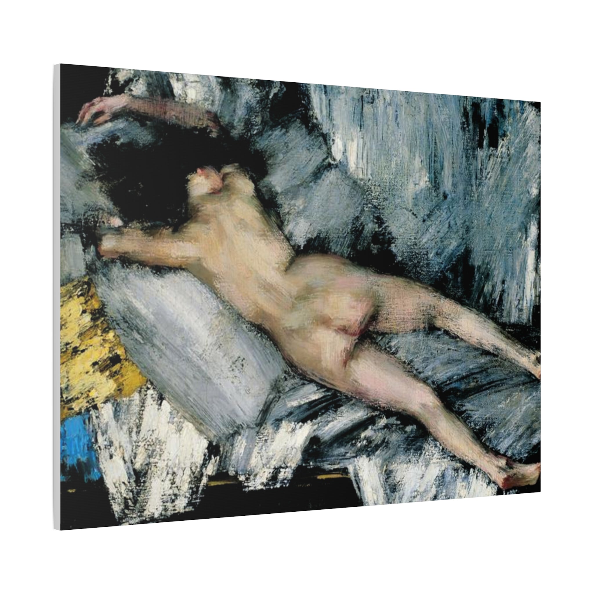 Nude in the Studio by János Vaszary Matte Stretched Canvas: Wall Art Poster