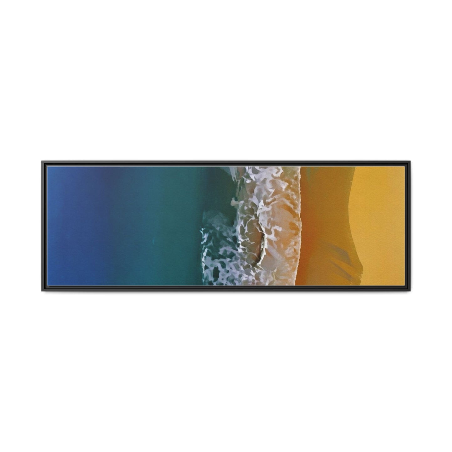 Framed Matte Canvas Seascape Print – Coastal Waves Wall Art