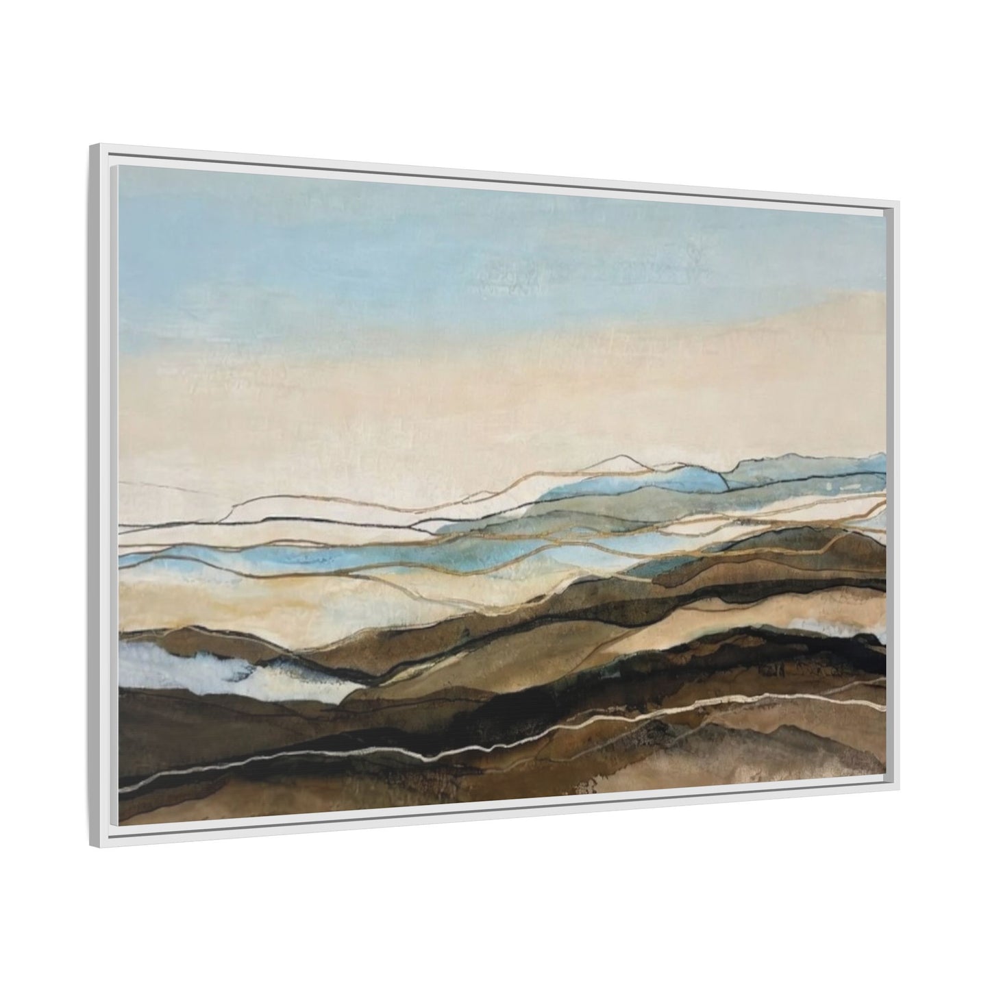 Framed Matte Canvas Print — Abstract Coastal Landscape Wall Art