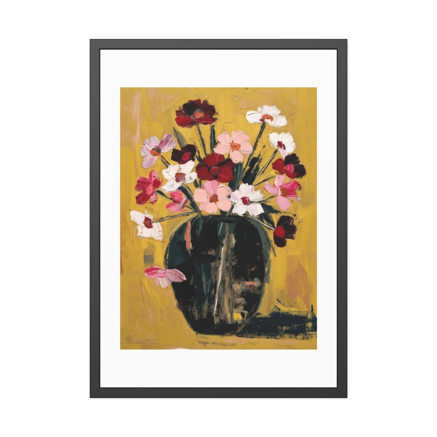 Framed Poster  Abstract Floral Vase Art Print