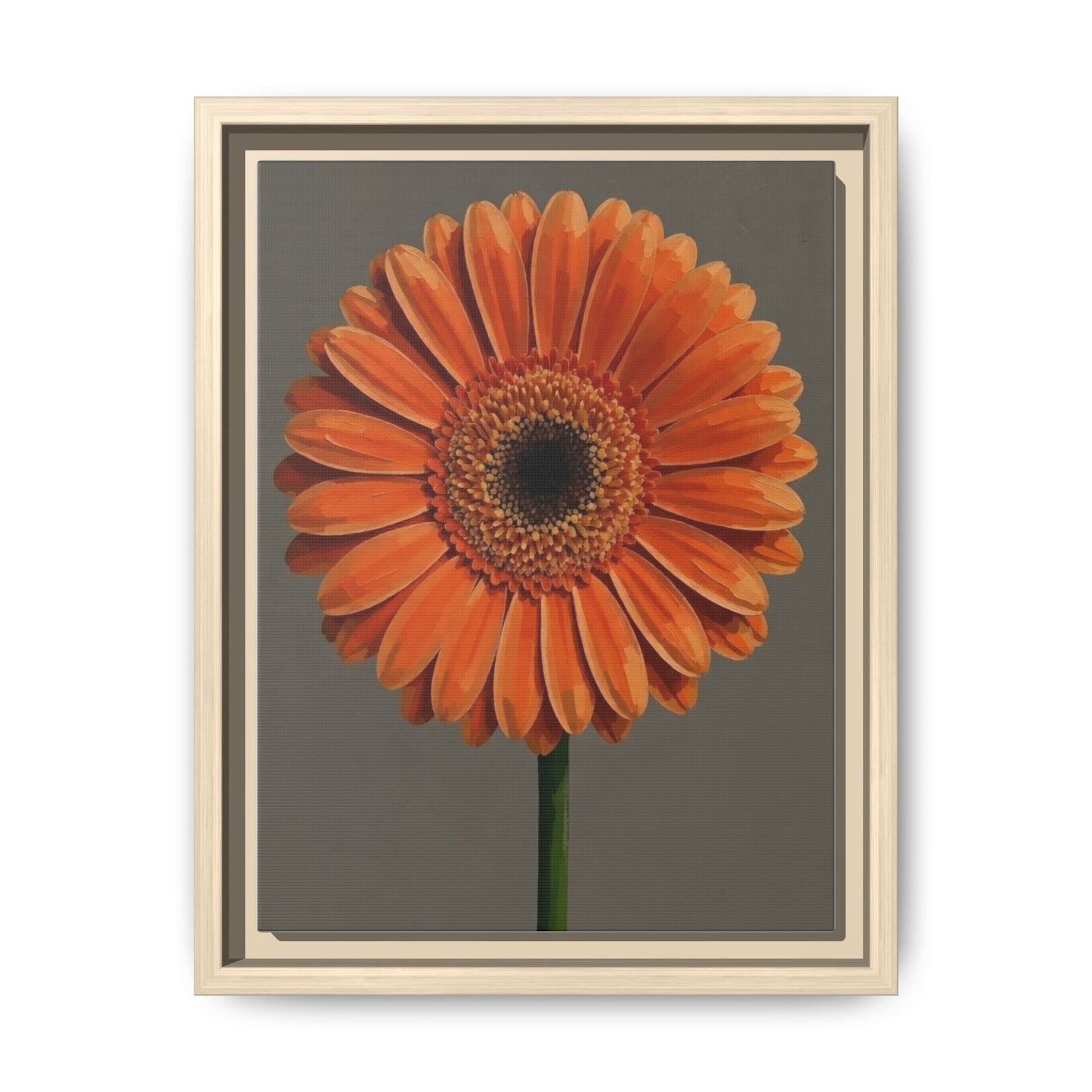 Orange Gerbera Daisy Matte Canvas Print (Framed)