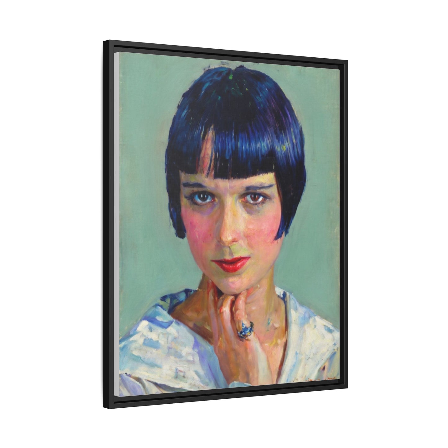 Framed Matte Canvas Portrait Print — Vintage Flapper Woman