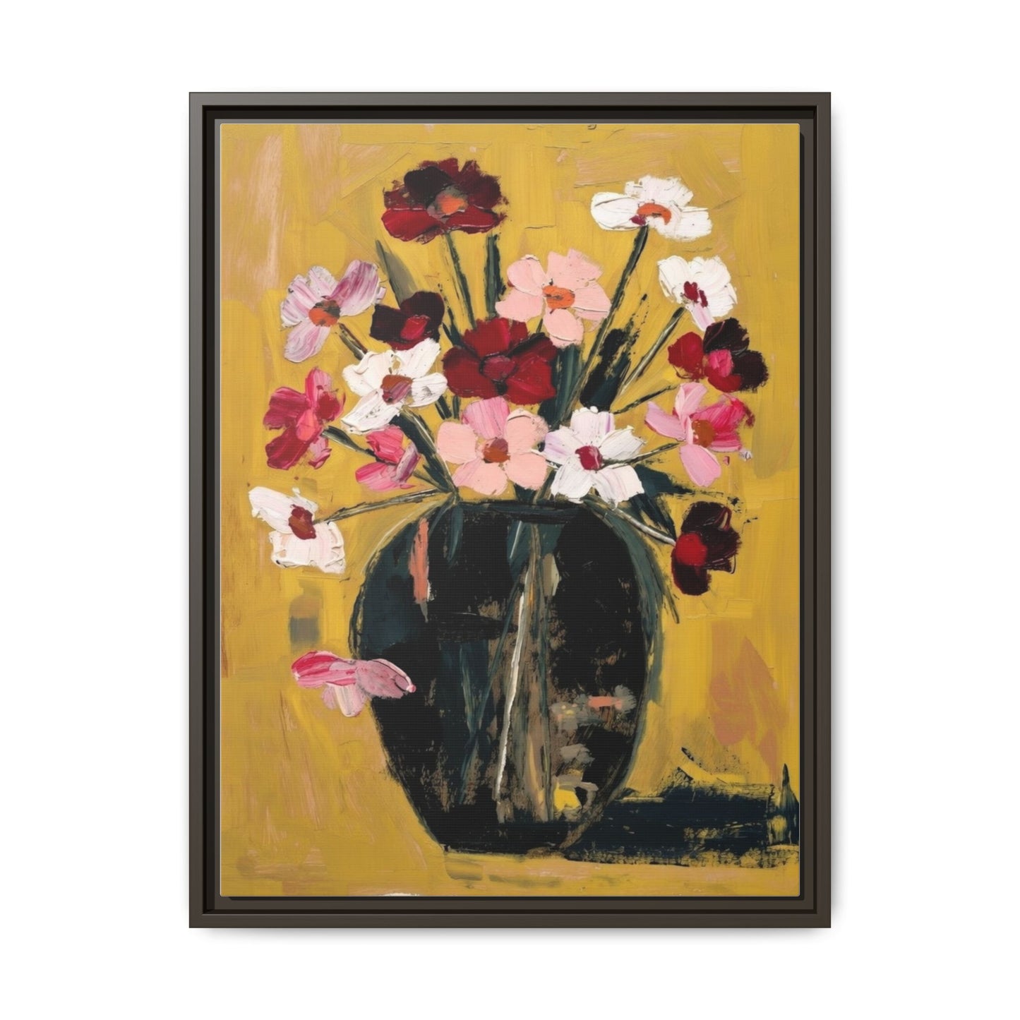 Framed Matte Canvas Floral Still Life Wall Art