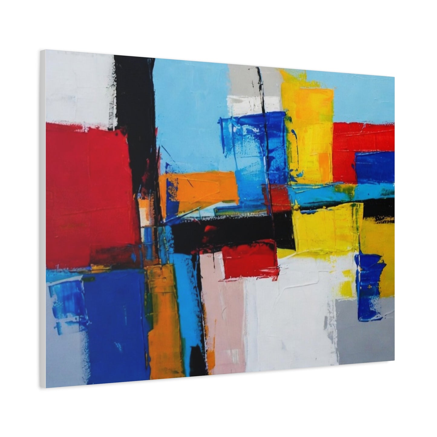 Abstract Color Block Canvas Print — Modern Geometric Wall Art
