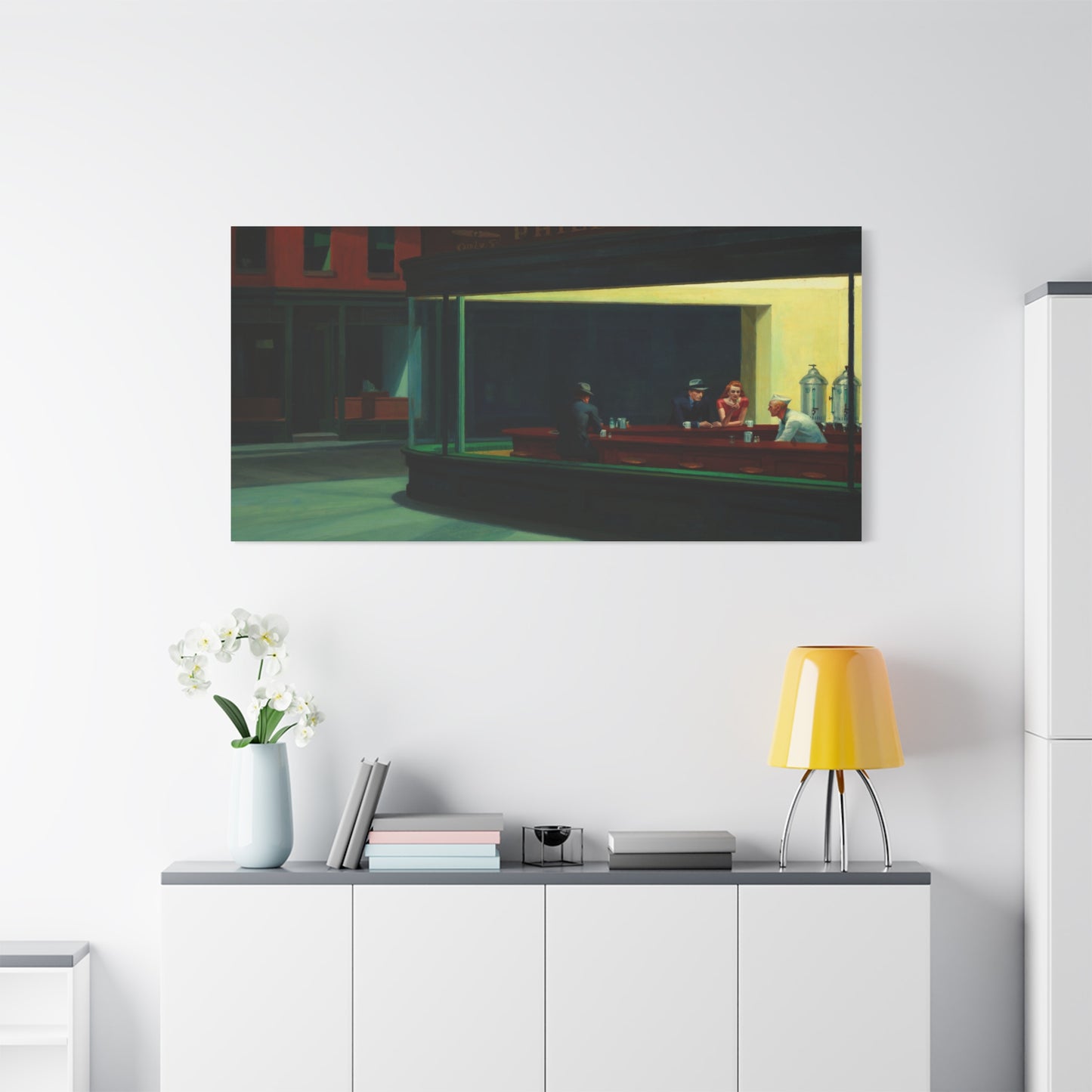 Nighthawks by Edward Hopper Matte Stretched Canvas Wall Art Print
