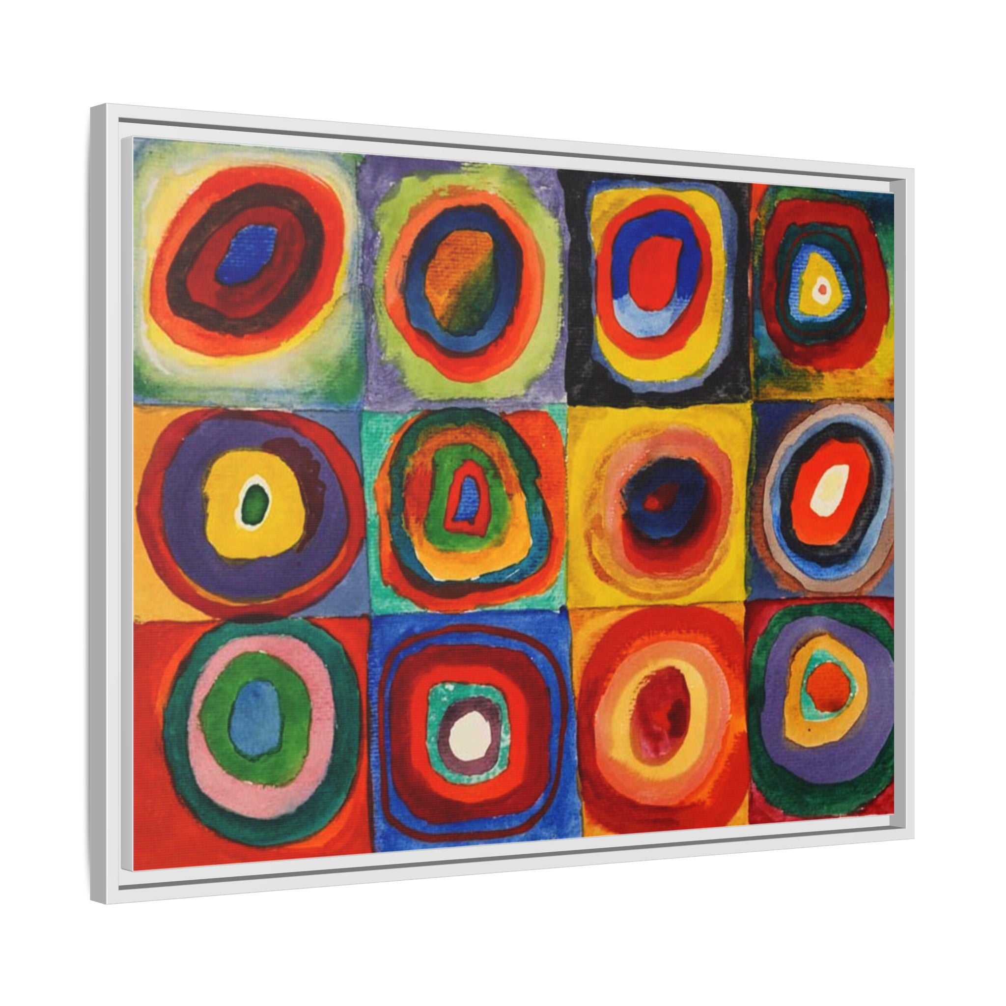 Colour Study, Squares with Concentric Circles by Vassily Kandinsky Framed Abstract Canvas Print