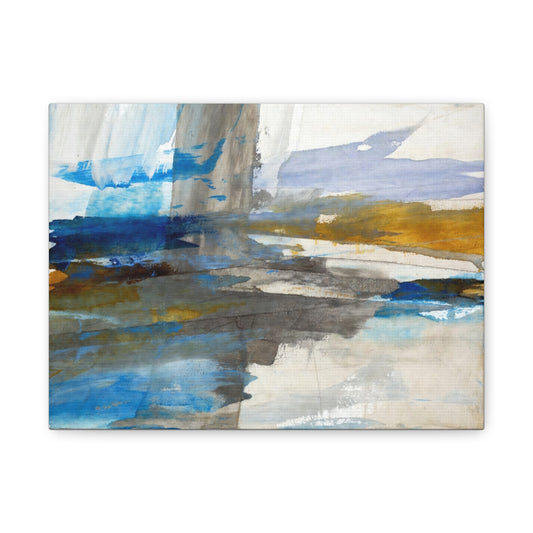 Abstract Coastal Blue Matte Canvas Print — Stretched 1.25" Wall Art