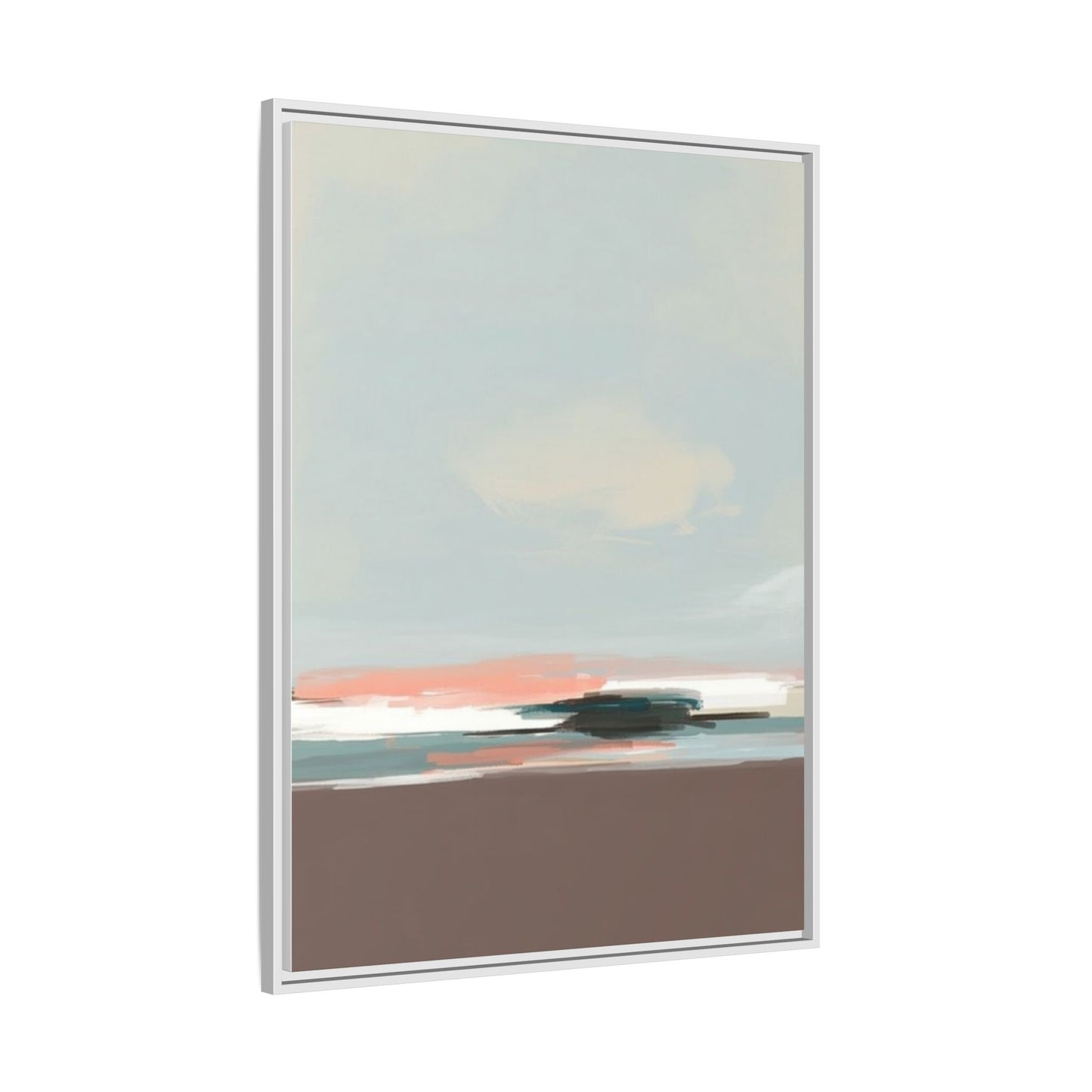 Framed Matte Canvas Print — Soft Coastal Abstract Landscape