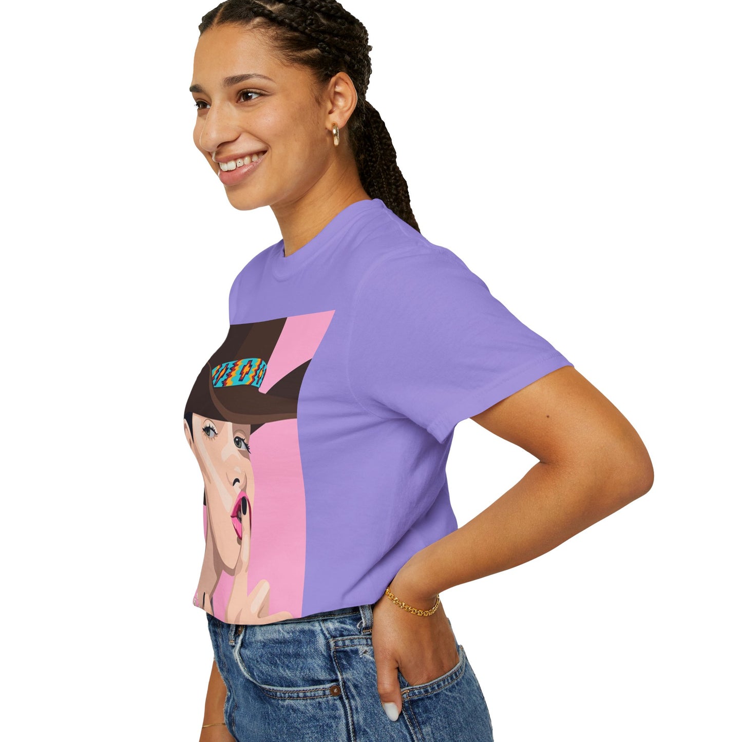 Cowgirl Pop Art T-Shirt — Pink 'Shh' Graphic Tee