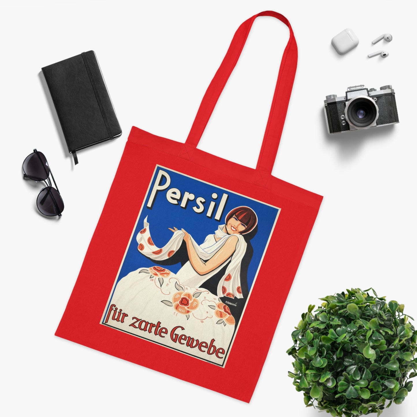 Vintage Persil Poster Cotton Tote — Retro Laundry Advertising Graphic Bag