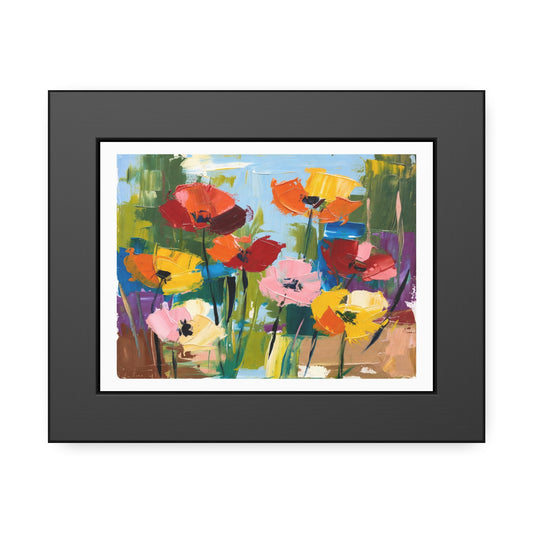 Framed Poster — Colorful Abstract Floral Art Print, Modern Flower Wall Decor