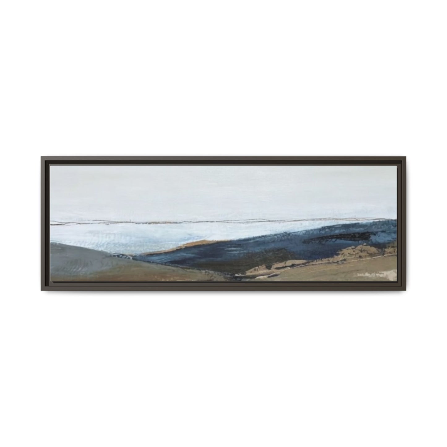 Framed Matte Canvas Wall Art — Serene Coastal Abstract Landscape