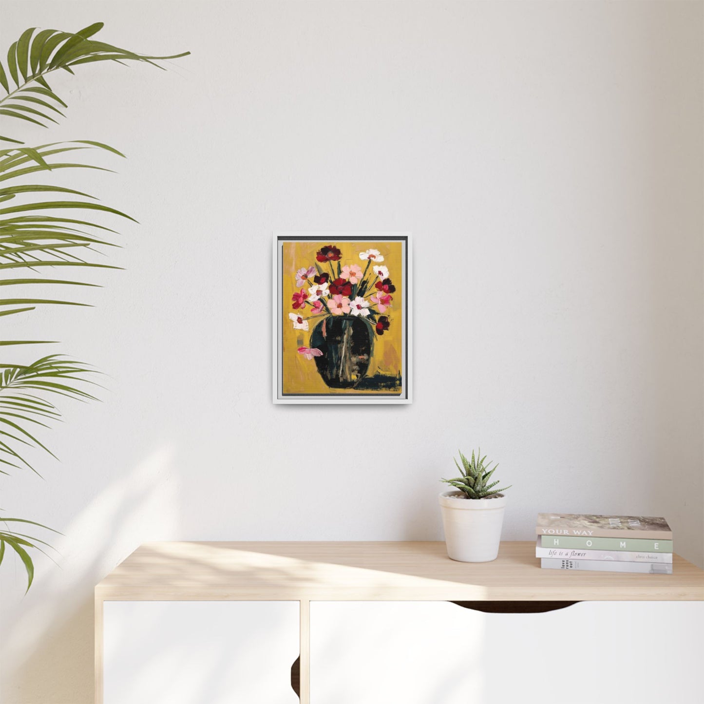 Framed Matte Canvas Floral Still Life Wall Art