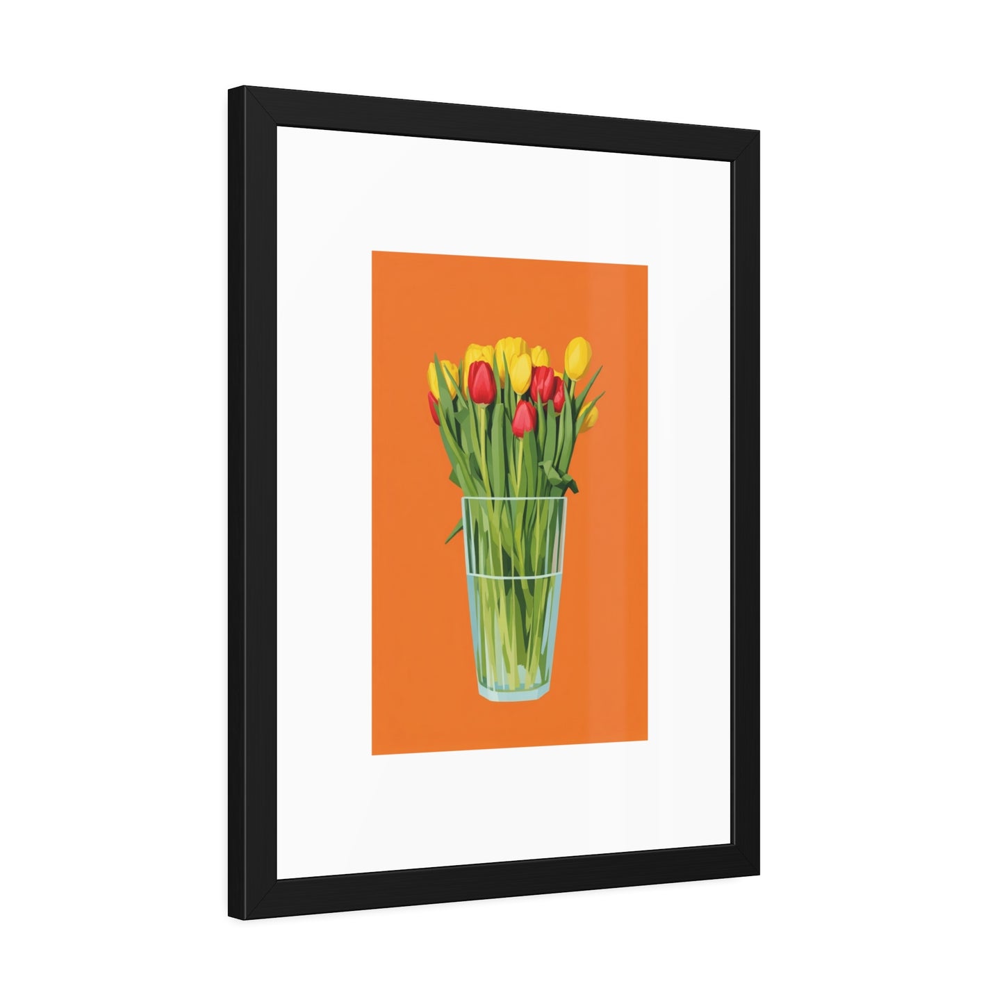 Framed Poster — Colorful Tulip Vase Wall Art (Spring Floral Print)