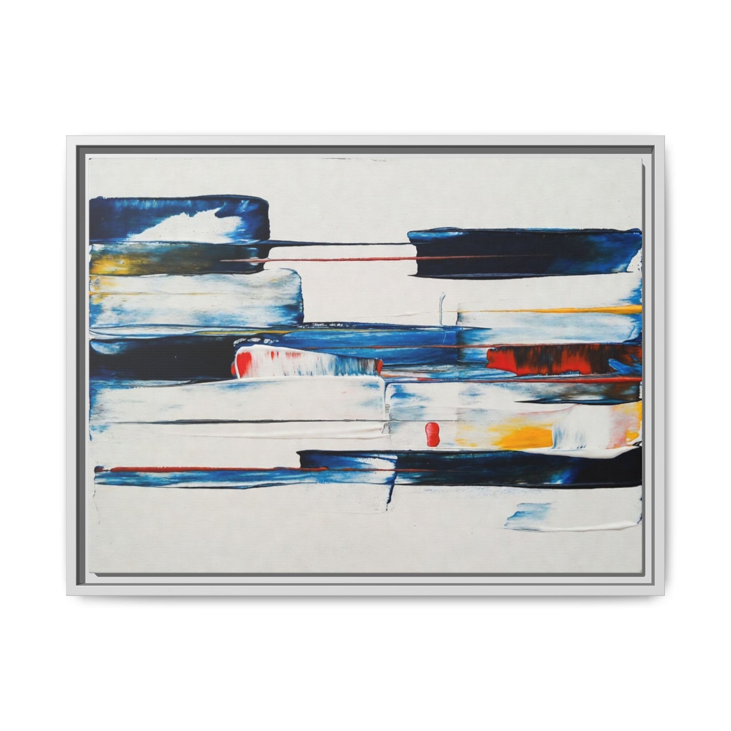 Abstract Coastal Brushstrokes Framed Canvas Print