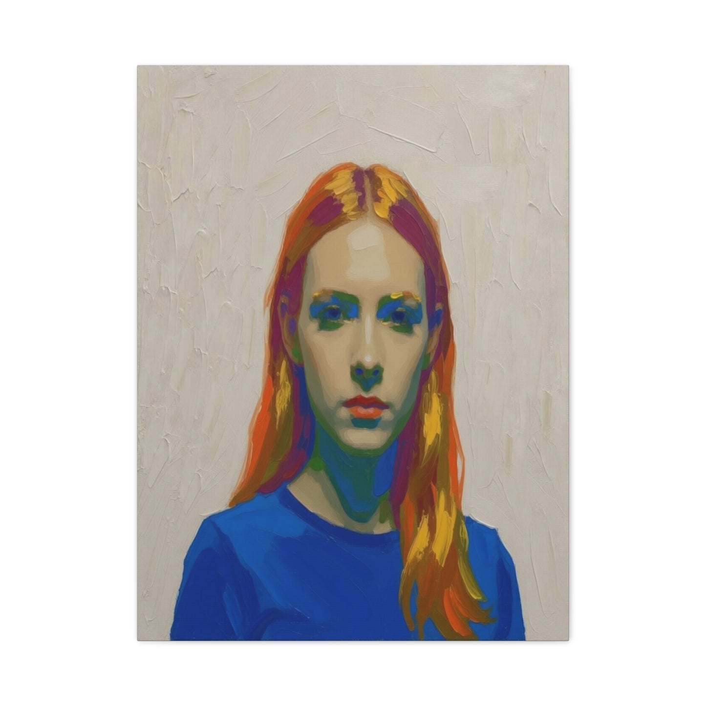 Modern Pop Portrait Canvas — Colorful Woman Matte Stretched Wall Art