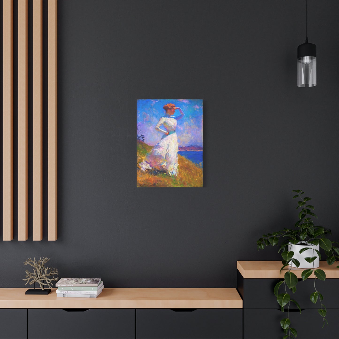 Impressionist Coastal Lady Matte Canvas Print — Stretched 1.25"