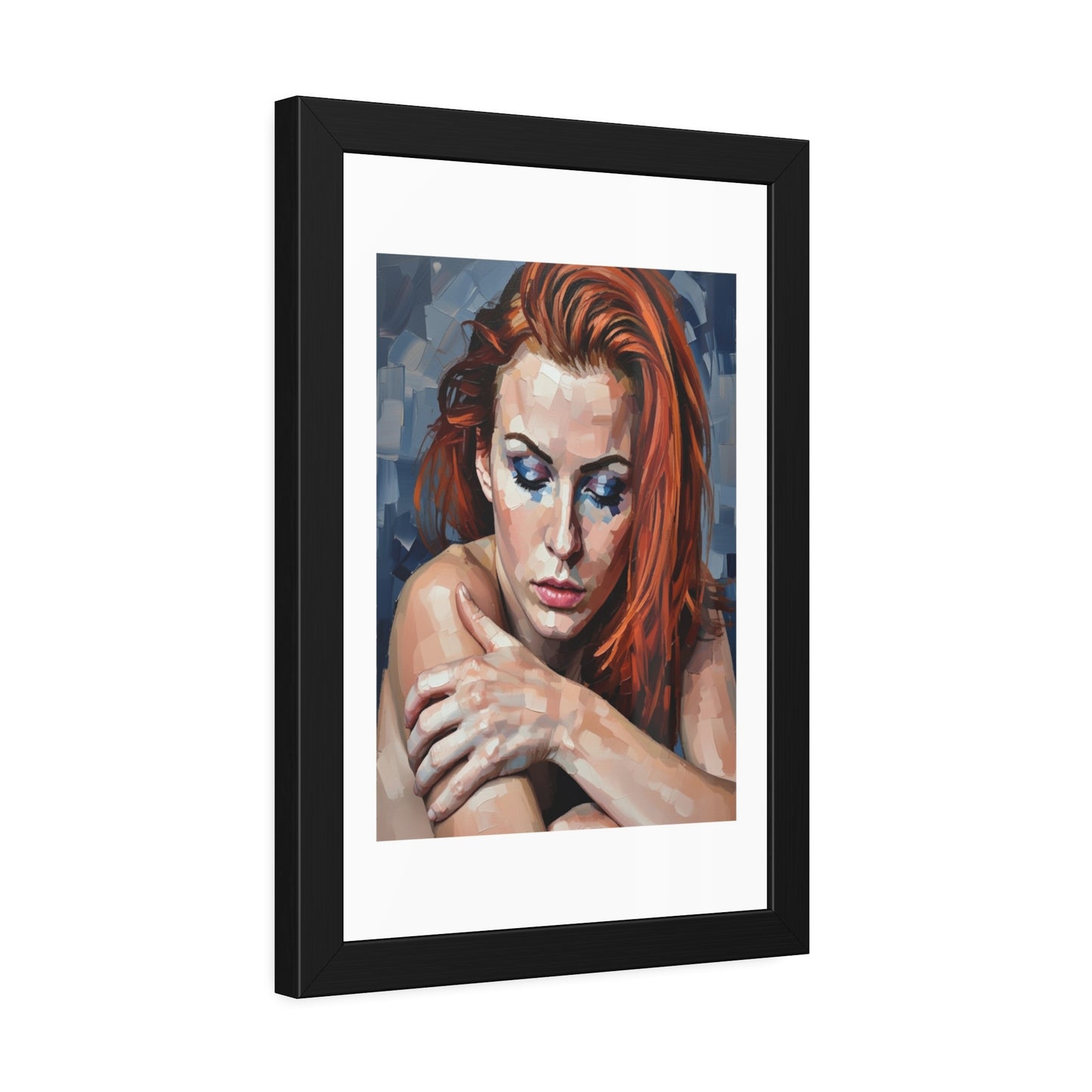 Framed Poster - Moody Redhead Portrait Art Print (Framed)