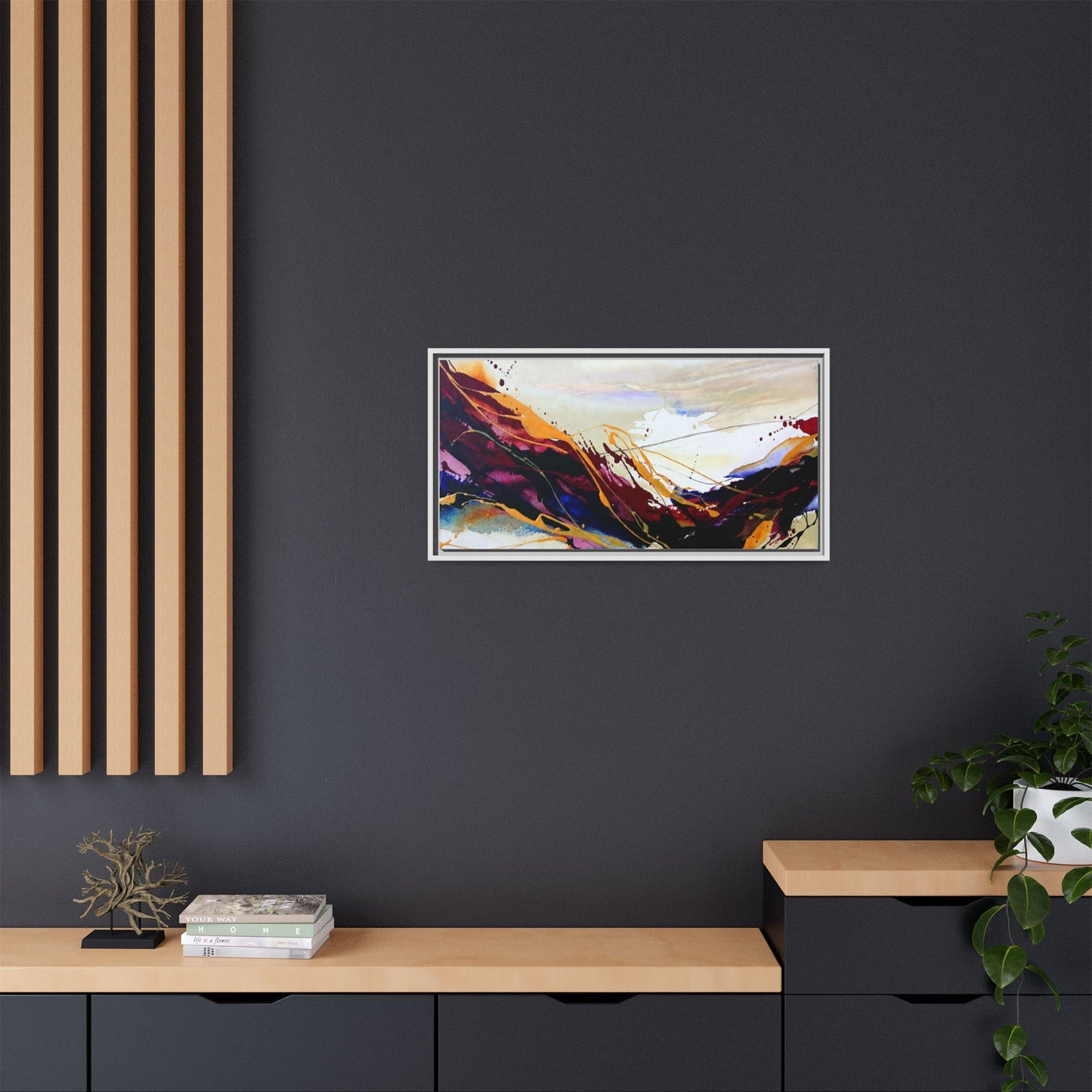Abstract Flow Matte Canvas Framed Wall Art