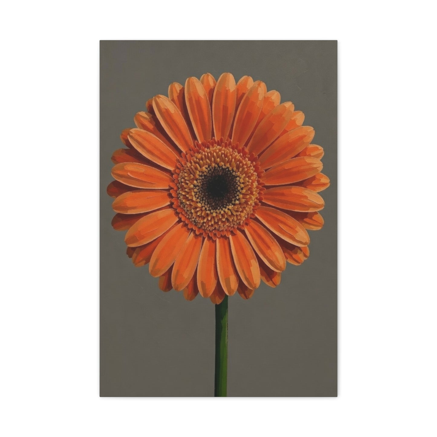 Orange Gerbera Flower Matte Canvas Print — Stretched Wall Art