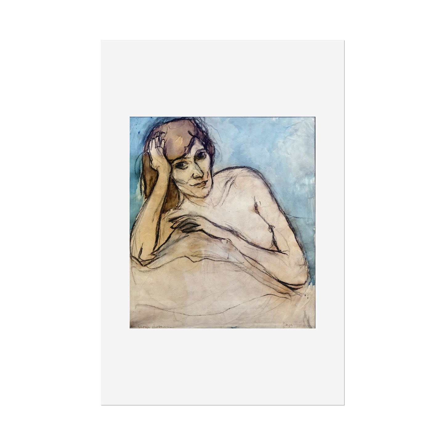 (Albi) Portrait de femme nue by Georges Bottini Wall Art Print