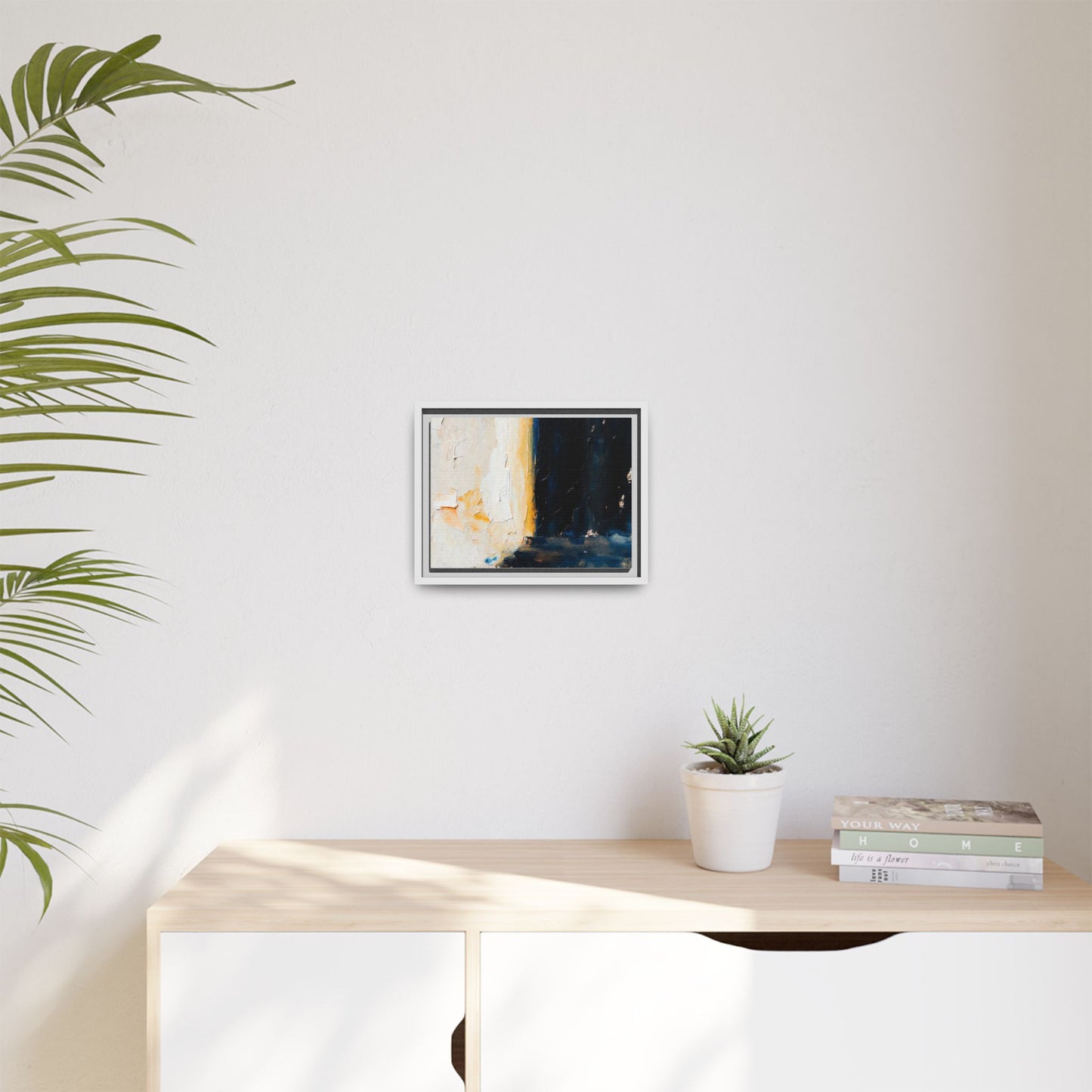 Abstract Coastal Texture Framed Canvas Art — Matte Multi-Color Wall Print