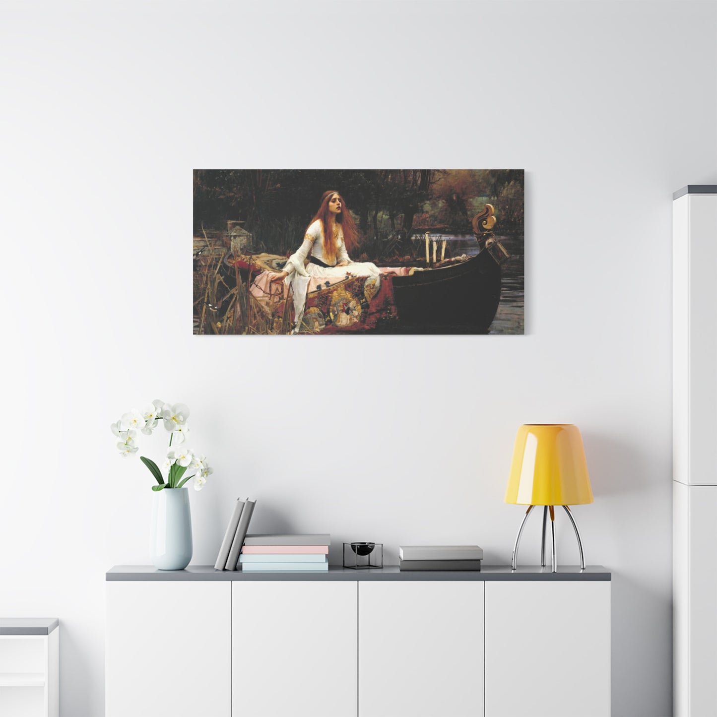 The Lady of Shalott by John William Waterhouse Matte Canvas Wall Art Print
