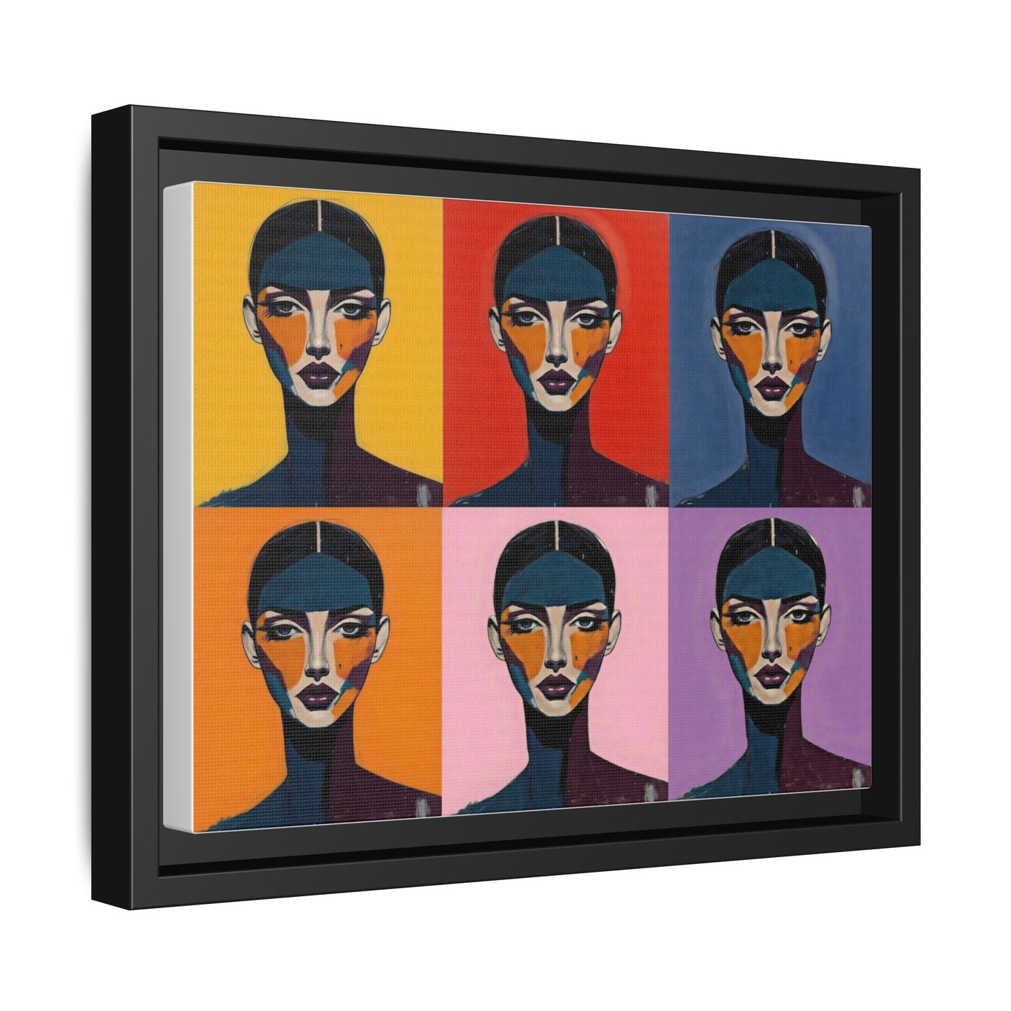 Pop Art Portrait Matte Canvas — Framed Multi-Color Wall Art