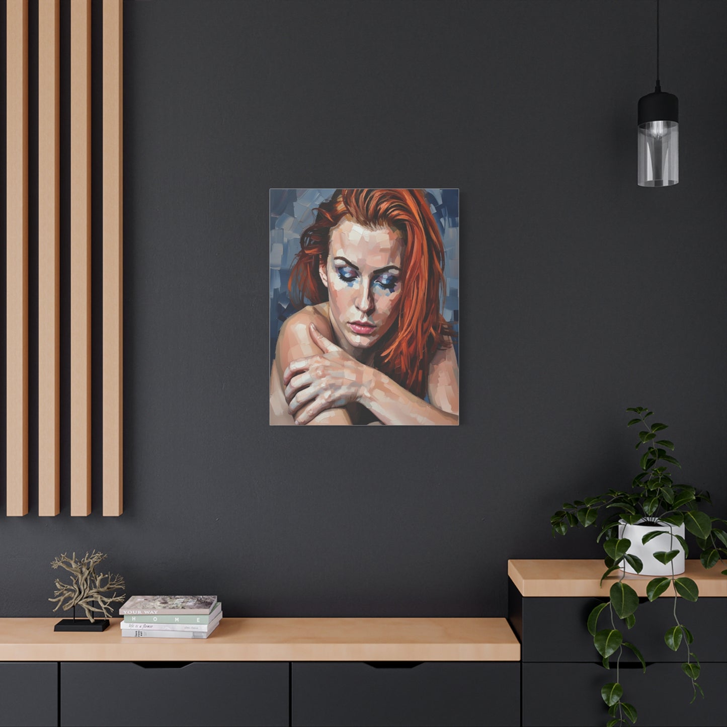 Red-Headed Woman Portrait Canvas Print — Matte Stretched Wall Art
