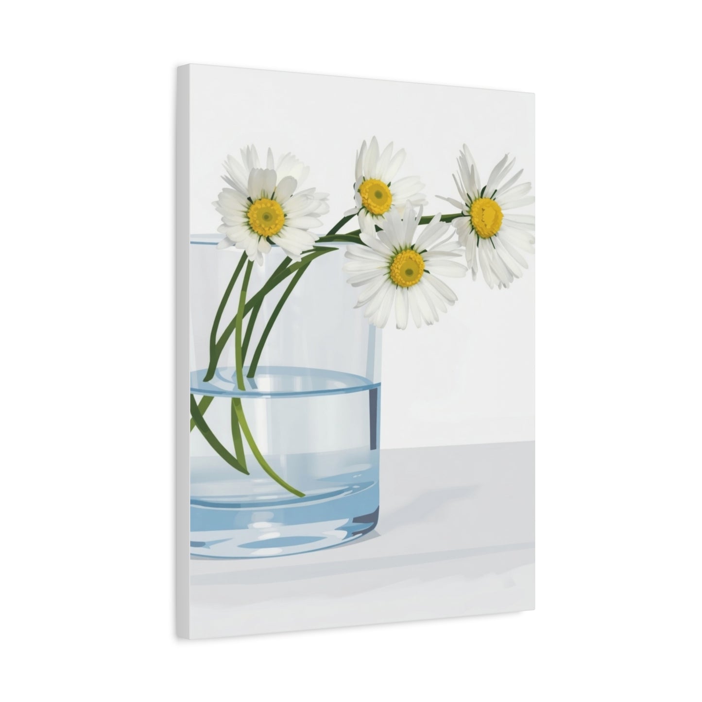 Daisy Glass Vase Canvas Print — Matte Stretched Wall Art