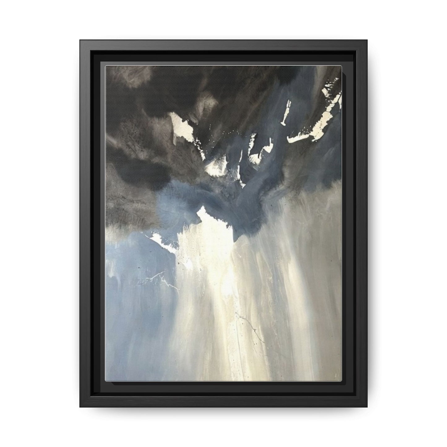 Framed Matte Canvas Art — Moody Abstract Sky Painting