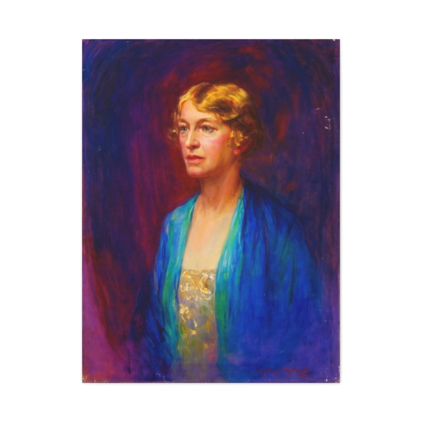 Vintage Portrait Matte Canvas Print — Elegant Early 20th‑Century Woman Wall Art