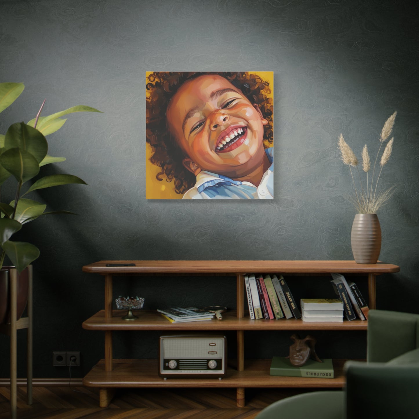 Joyful Child Portrait Canvas - Matte Stretched Wall Art