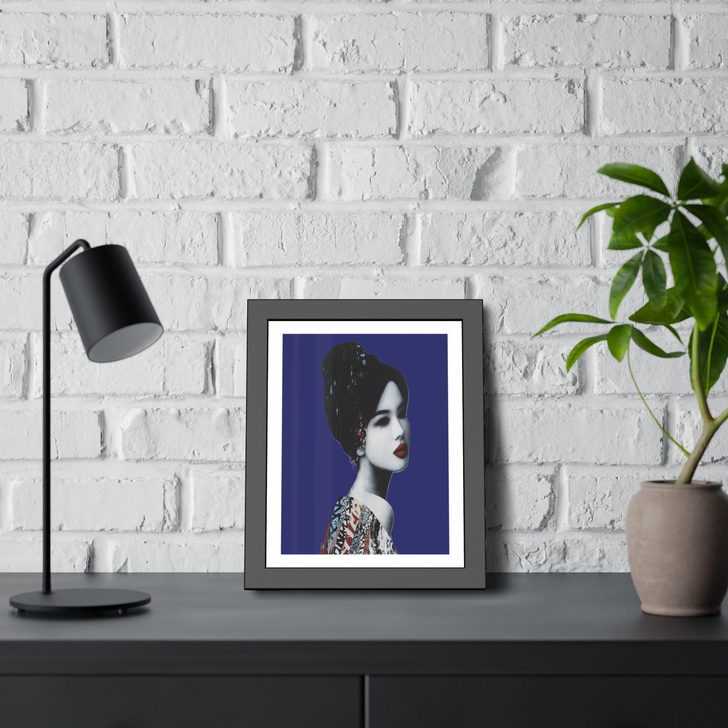 Geisha Portrait - Framed Paper Posters