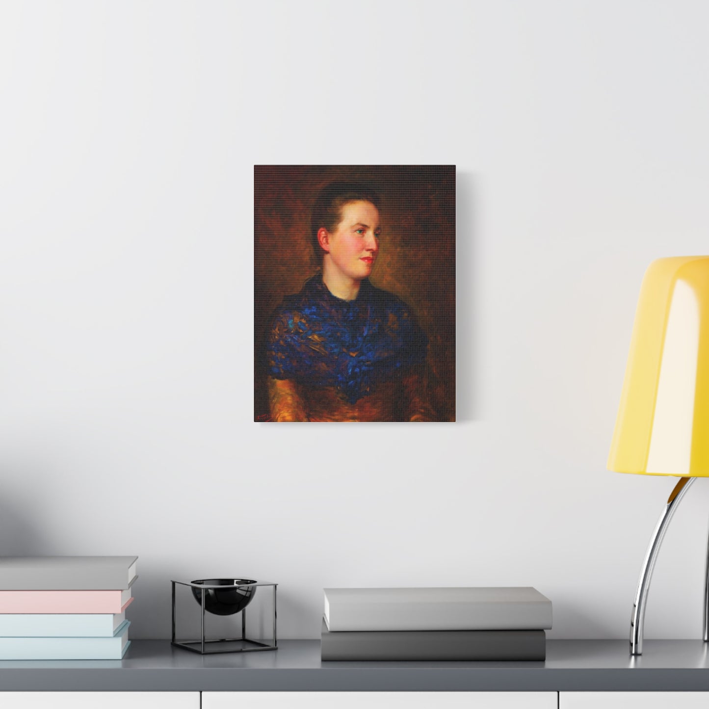 Portrait Canvas Print — Vintage Woman Oil Painting on Stretched Matte Canvas