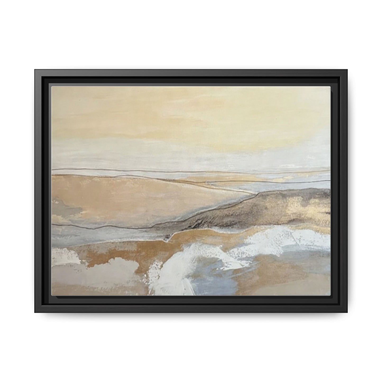 Framed Abstract Coastal Landscape Matte Canvas Wall Art